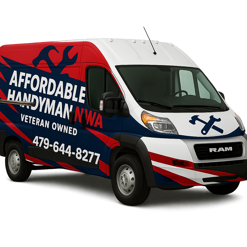 Affordable Handyman NWA service van for kitchen and bathroom updates in Northwest Arkansas